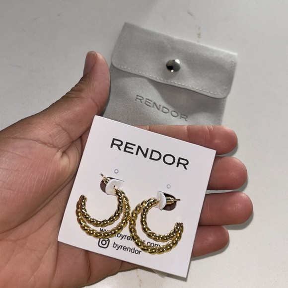 RENDOR victoria twisted double hoops GOLDPLATED - Picture 8 of 8